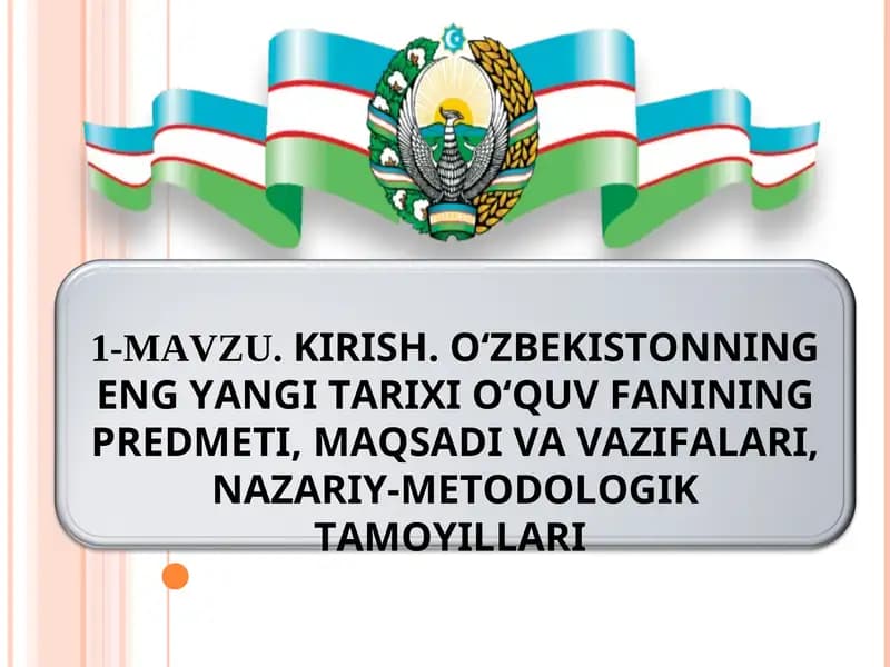 O'zbekistonda Huquqiy Demokratik Davlat Qurilishi