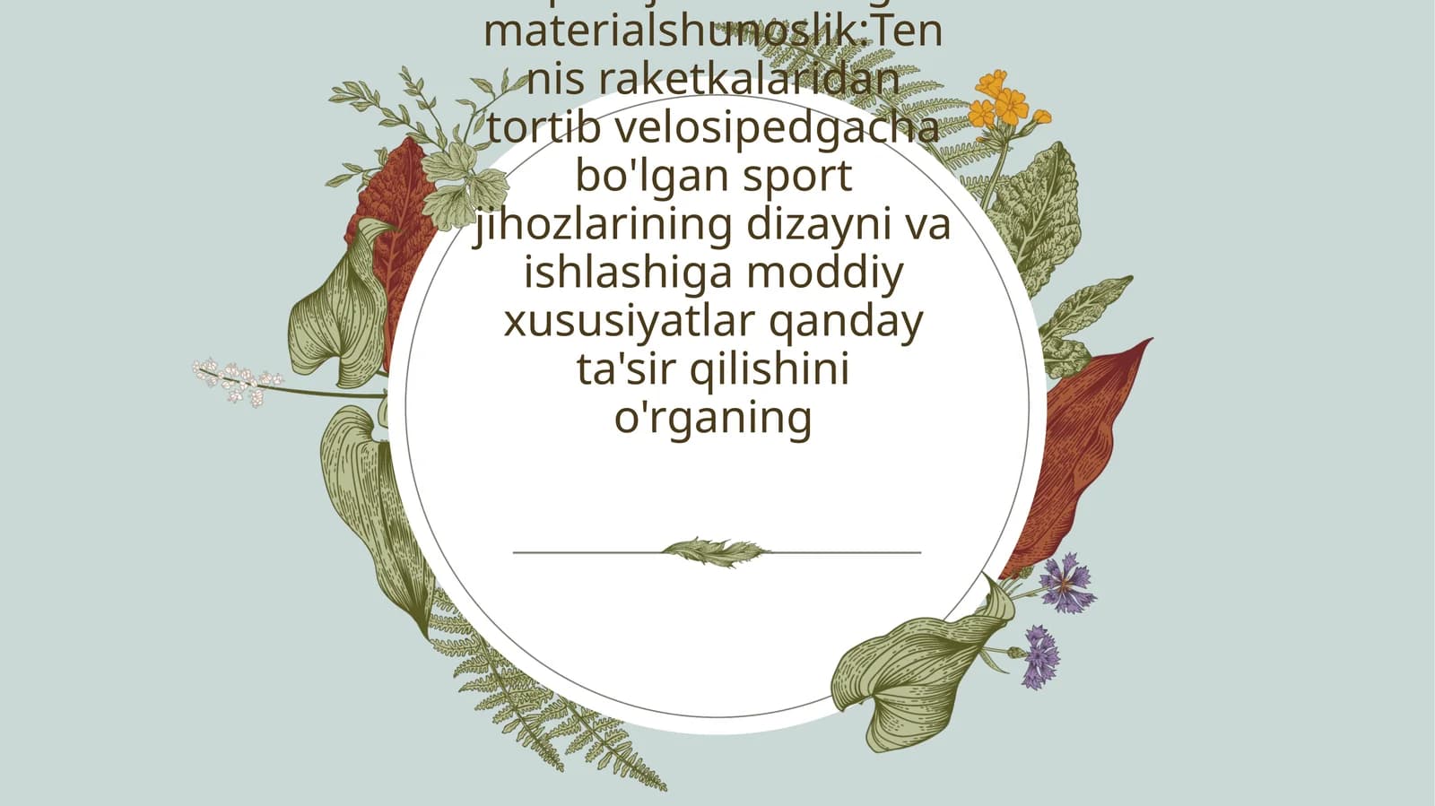 Sport jihozlaridagi materialshunoslik