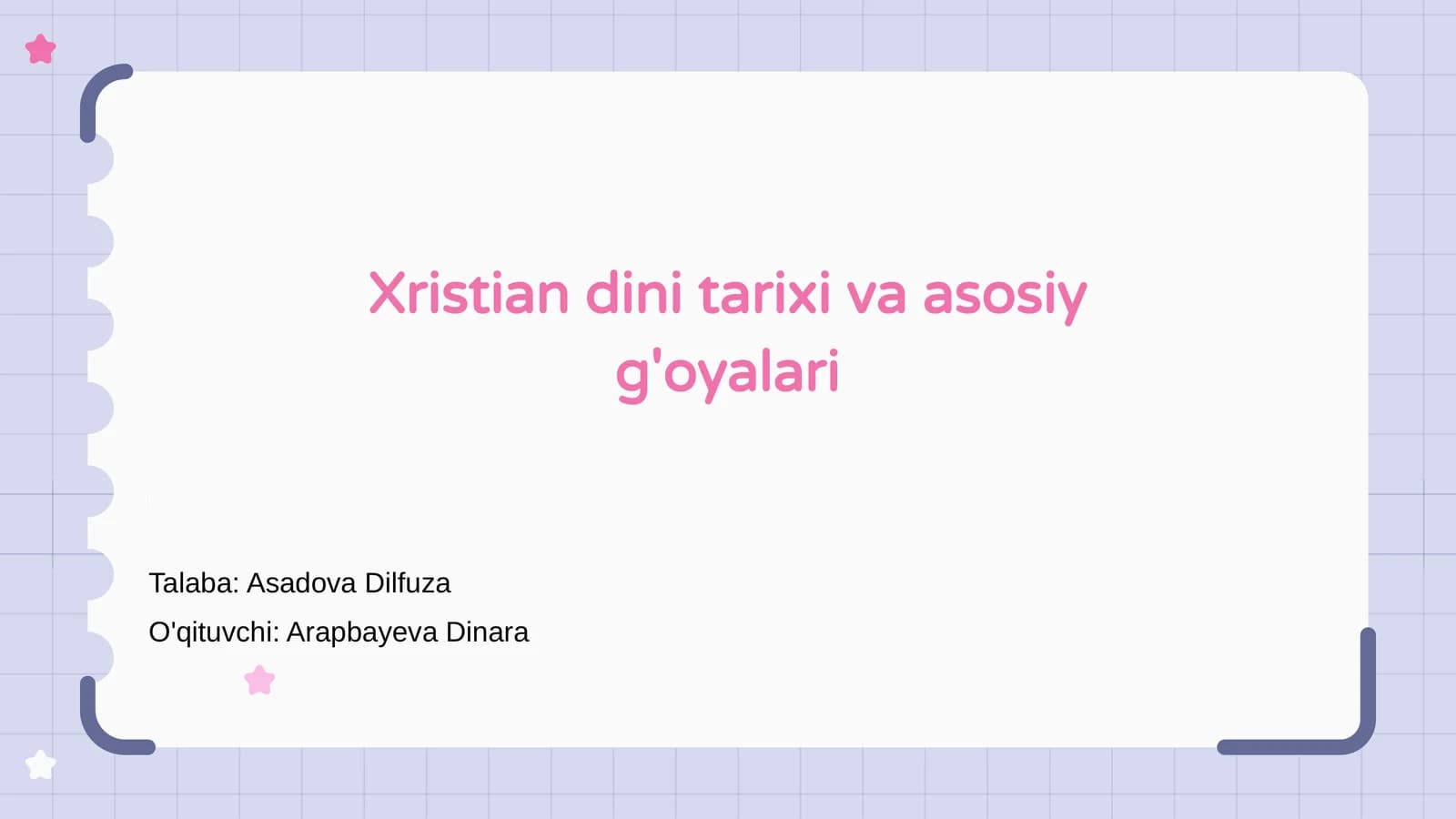 Xristian dini tarixi va asosiy g'oyalari