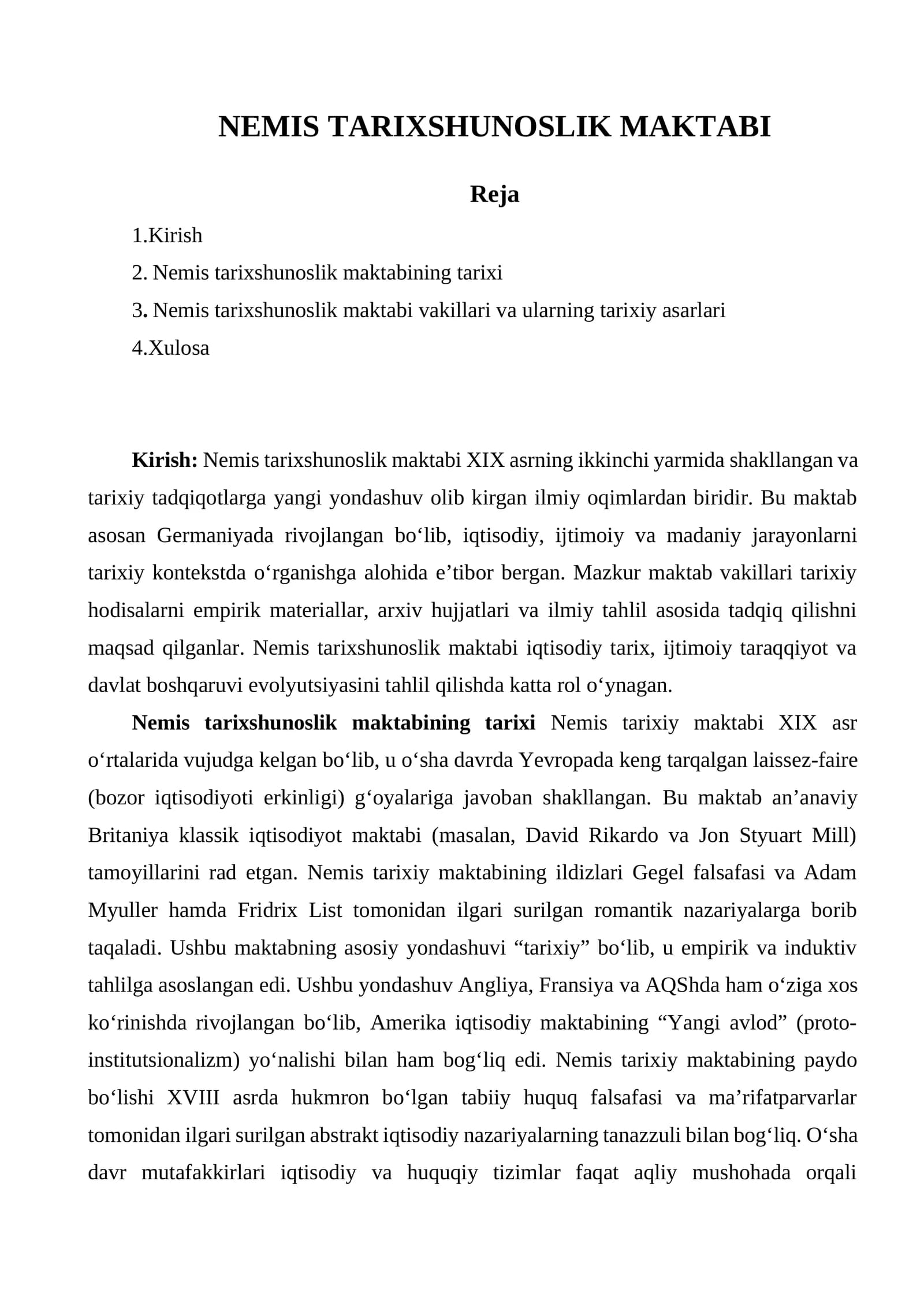 NEMIS TARIXSHUNOSLIK MAKTABI