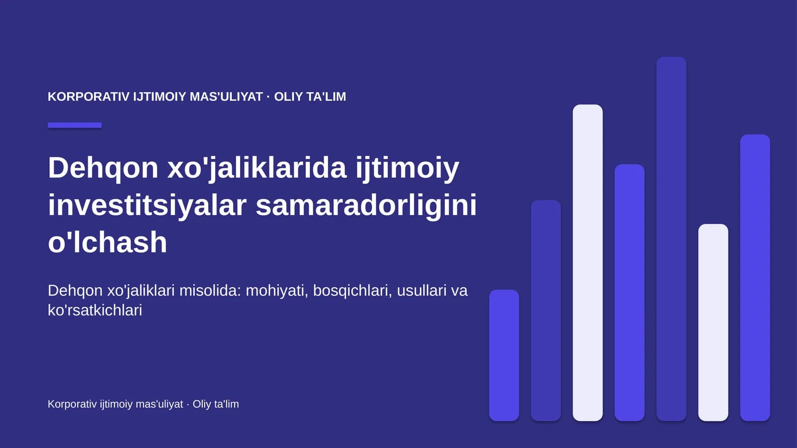Korporativ Ijtimoiy Mas'uliyat · Oliy Ta'limg