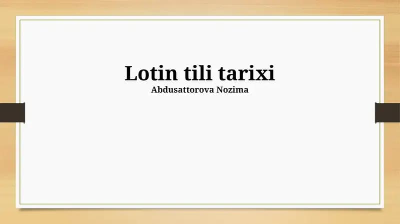 Lotin tili tarixi
