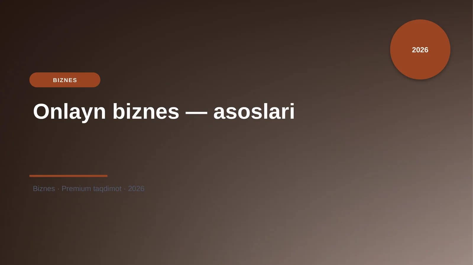 Onlayn biznes — asoslari