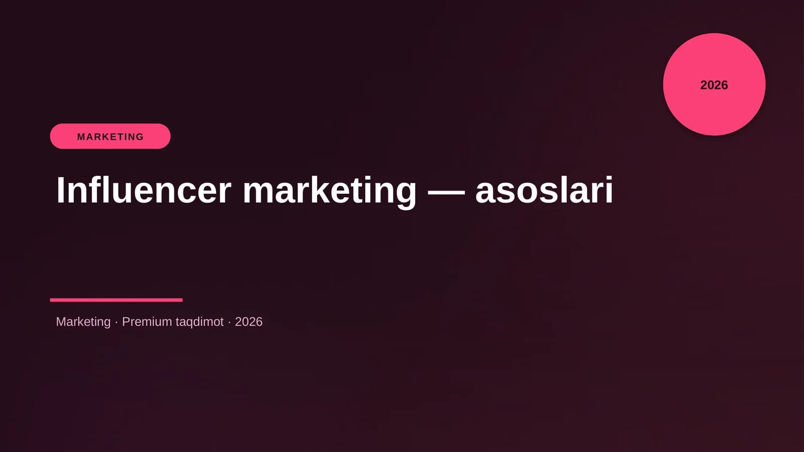 Influencer marketing - asoslari