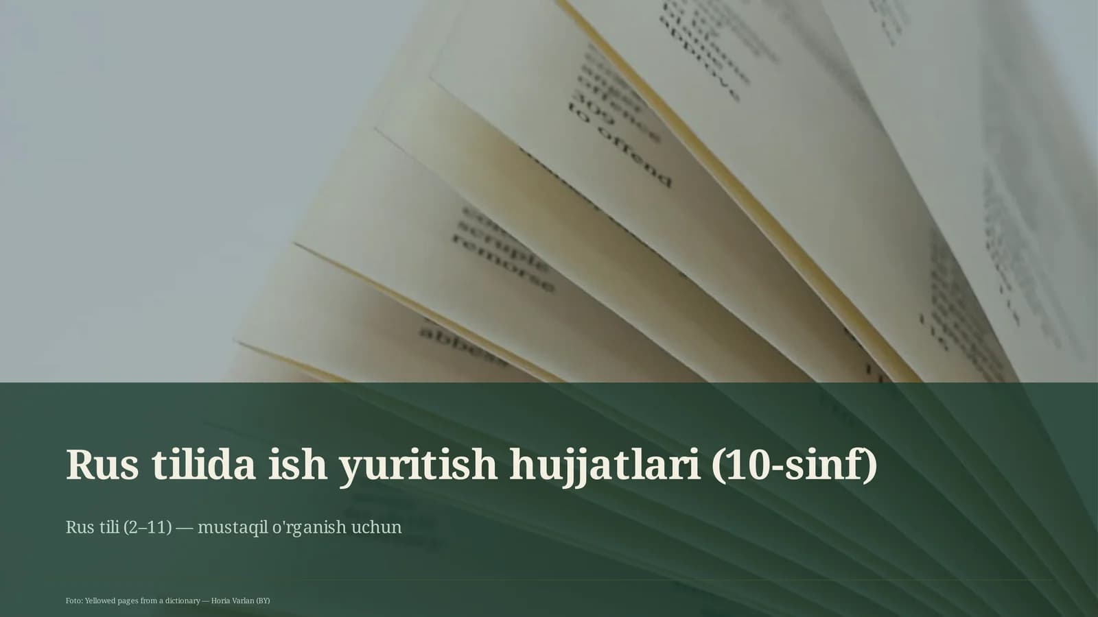 Rus tilida ish yuritish hujjatlari (10-sinf)