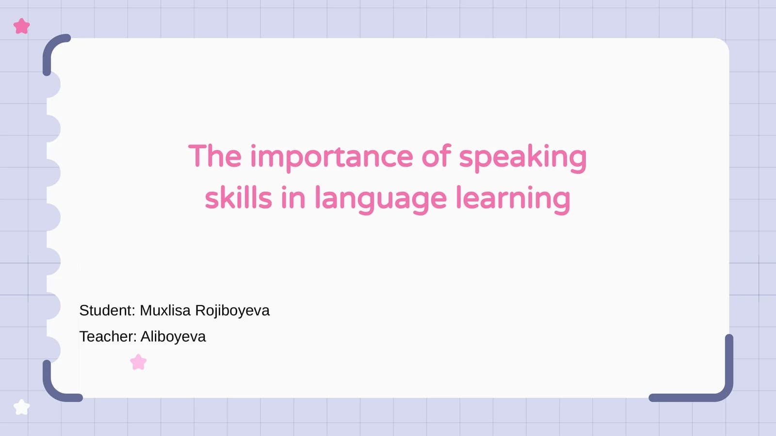 Speaking Skills in Language Learning