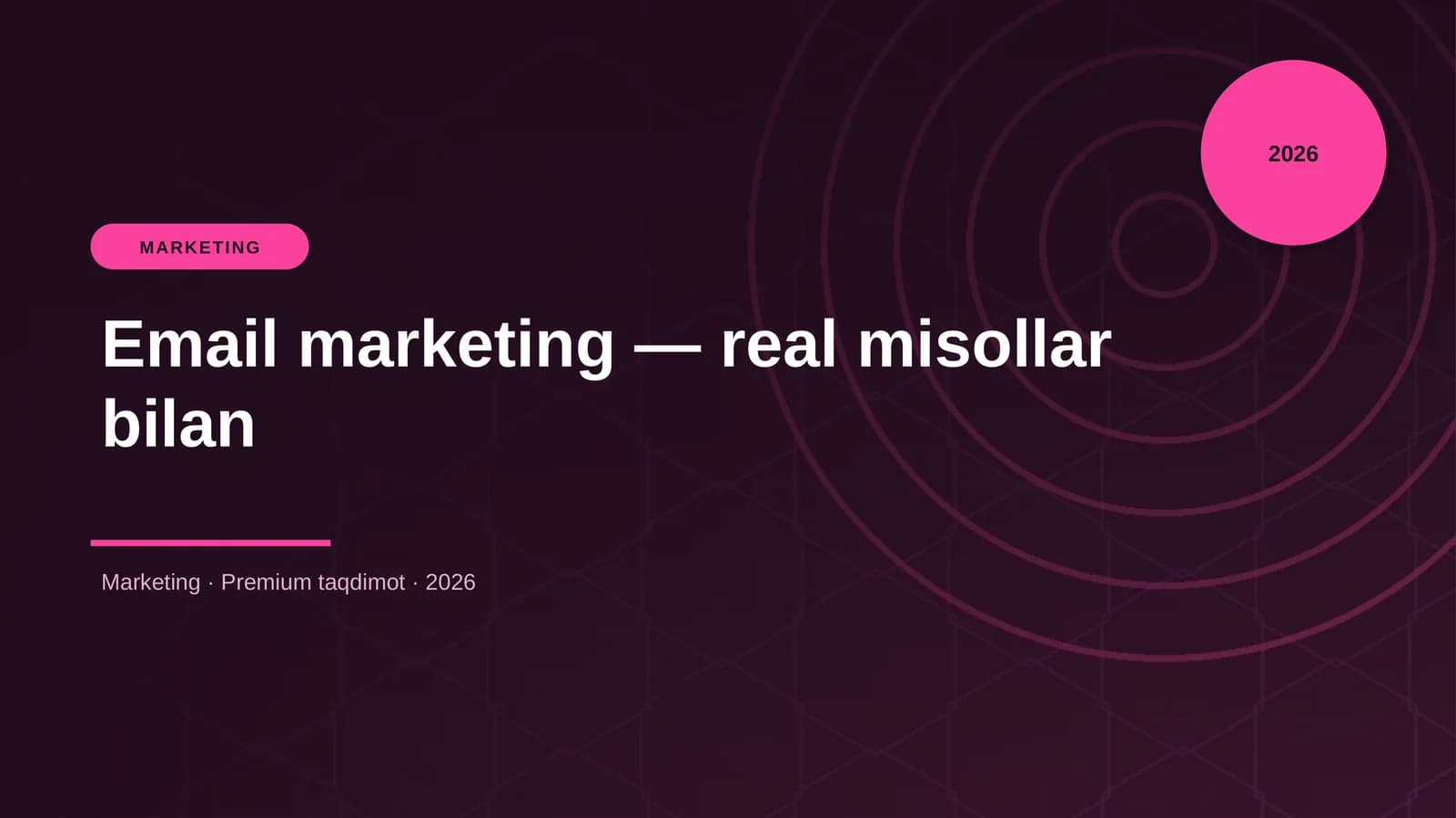 Email marketing — real misollar bilan