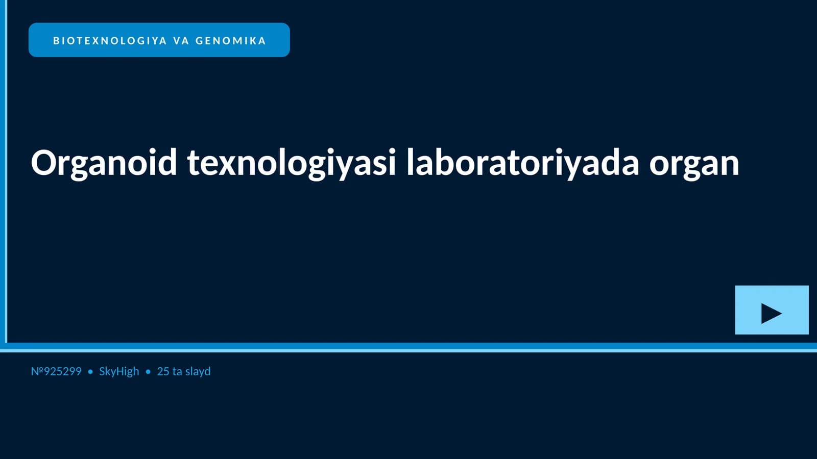BIOTEXNOLOGIYA VA GENOMIKA