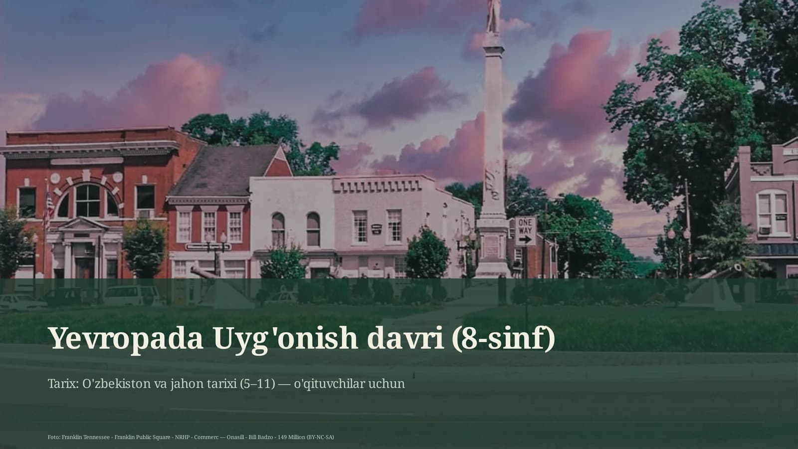 Yevropada Uyg'onish davri (8-sinf)