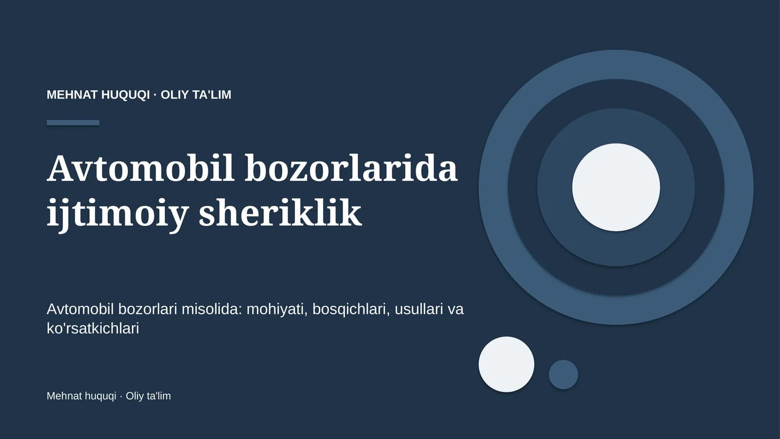 Avtomobil bozorlarida ijtimoiy sheriklik