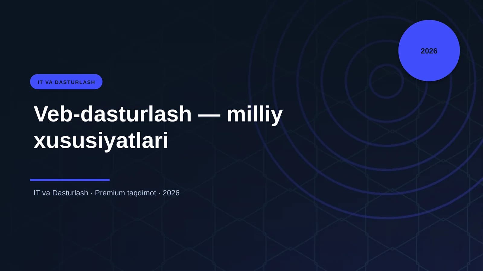 Veb-dasturlash — milliy xususiyatlari