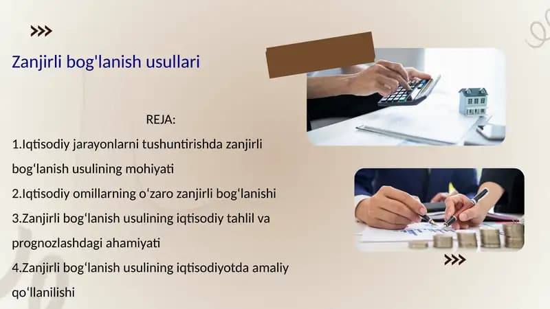 Zanjirli bog'lanish usullari