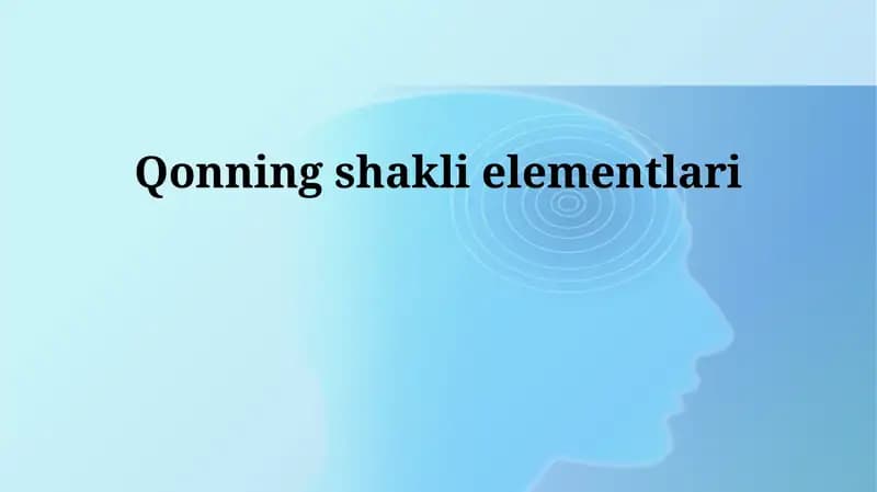 Qonning shakli elementlari