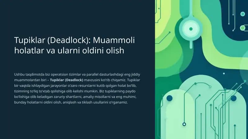 Tupiklar (Deadlock)
