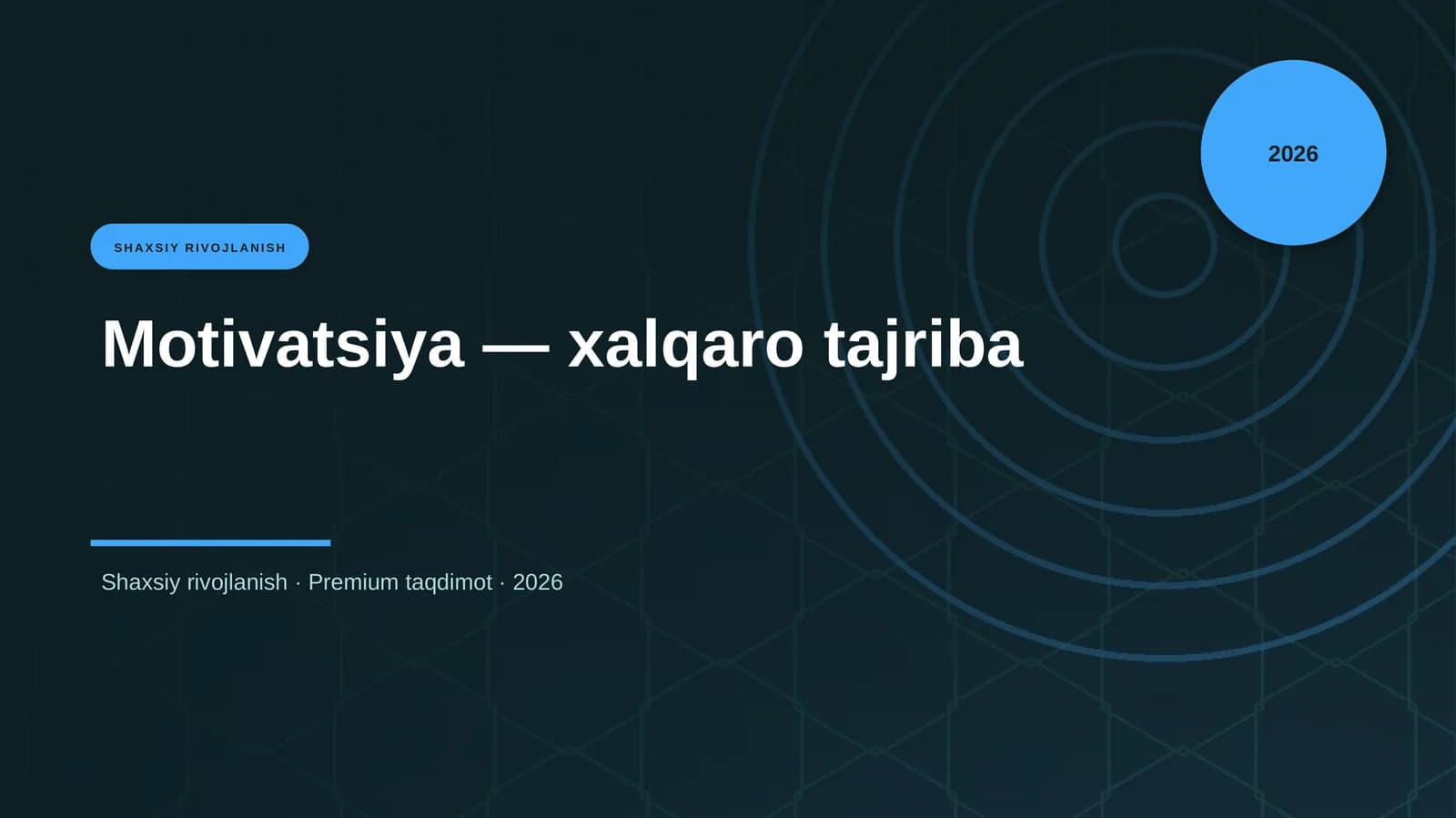 Motivatsiya — xalqaro tajriba