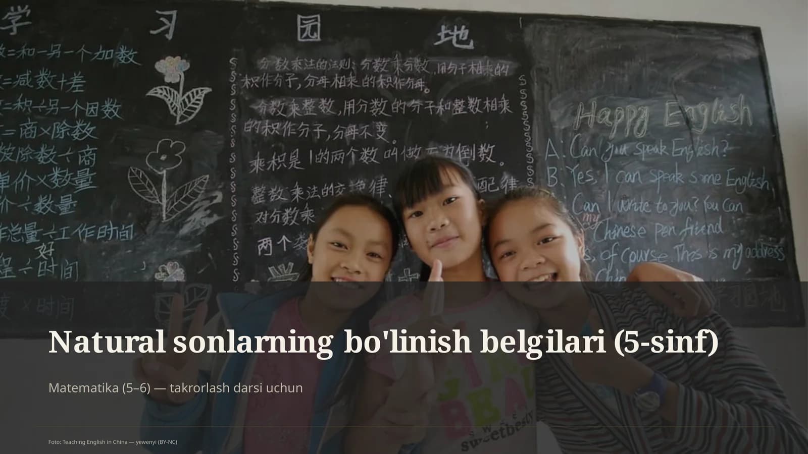 Natural sonlarning bo'linish belgilari (5-sinf)