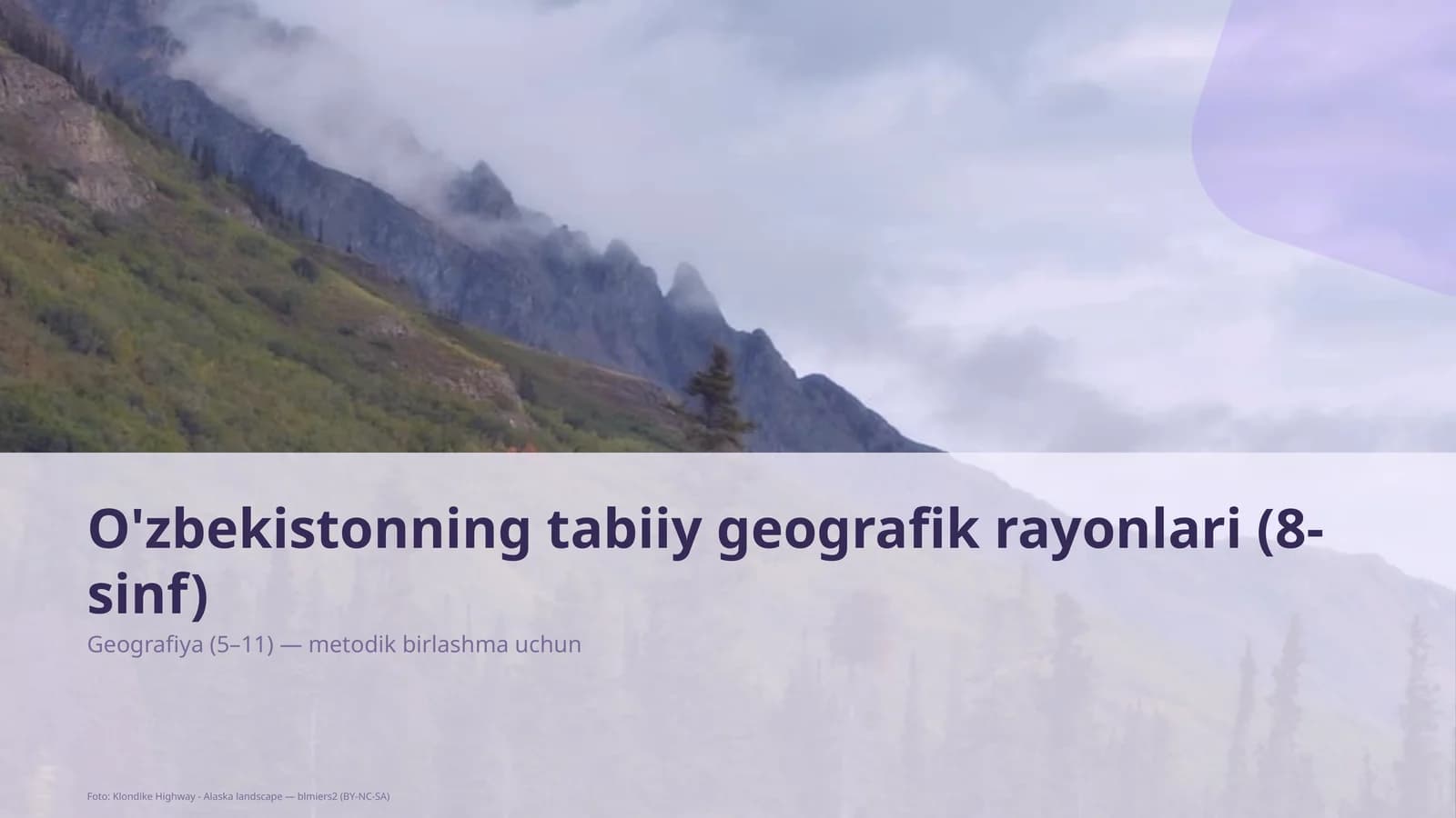 O'zbekistonning tabiiy geografik rayonlari (8-sinf)