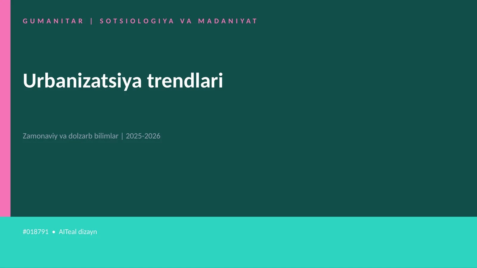 Urbanizatsiya trendlari
