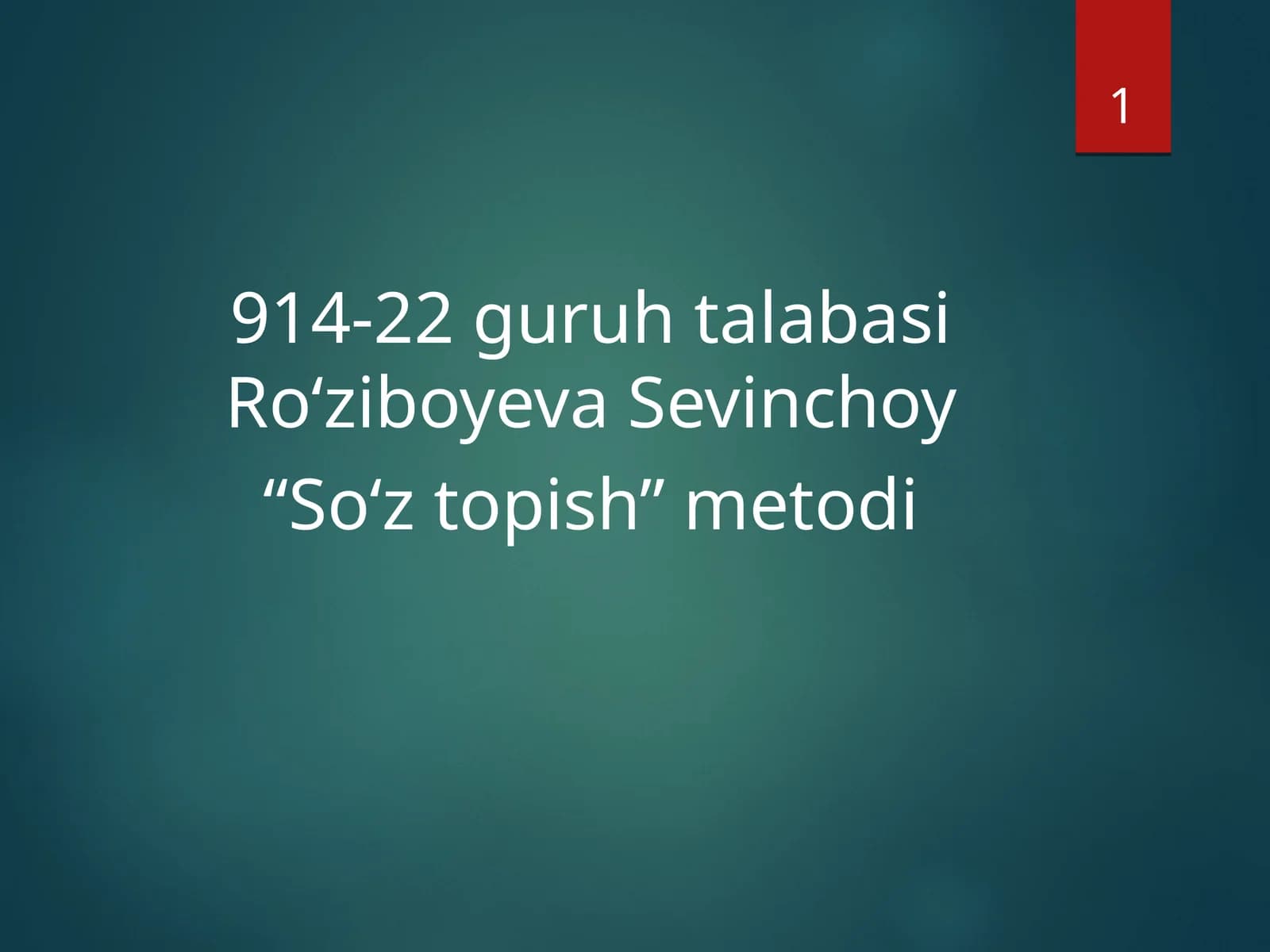 Soʻztopish metodi