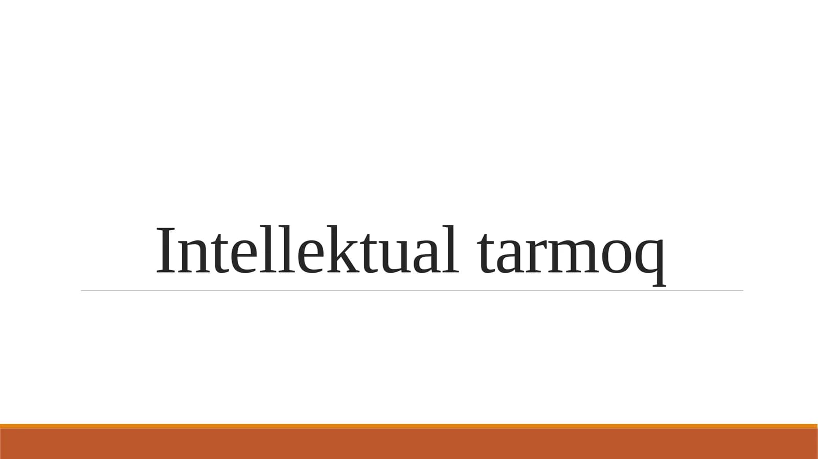 Intellektual tarmoq