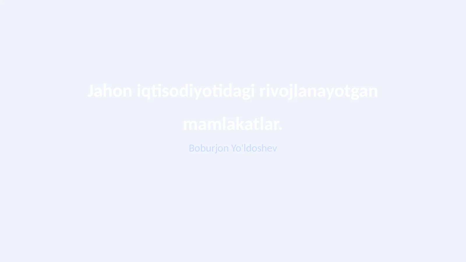 Rivojlanayotgan mamlakatlar