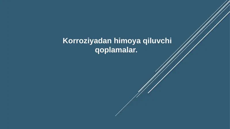 Korroziyadan himoya qiluvchi qoplamalar
