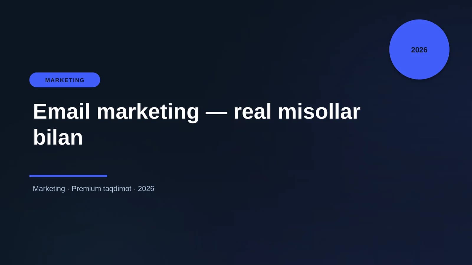 Email marketing — real misollar bilan