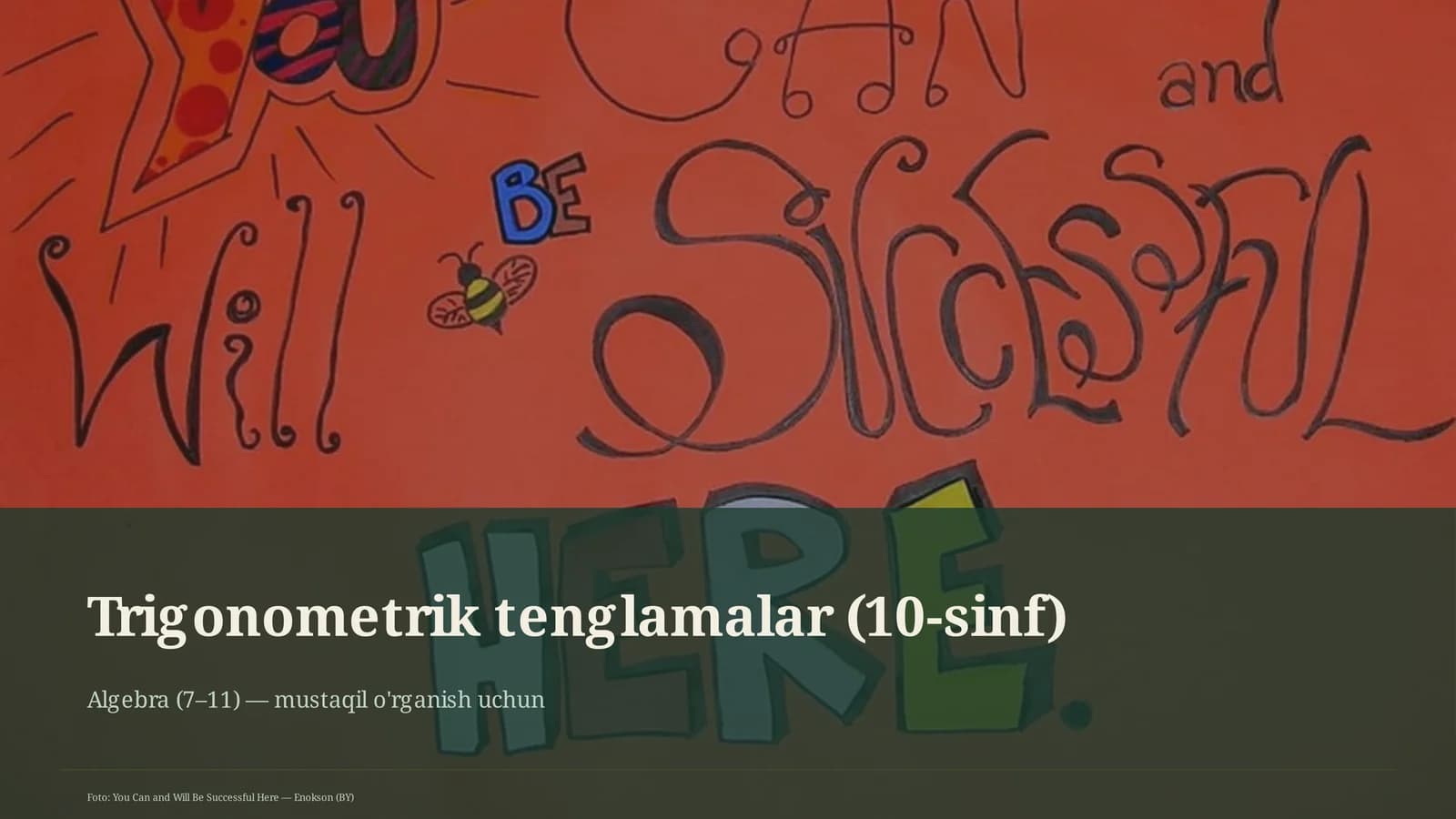 Trigonometrik tenglamalar (10-sinf)
