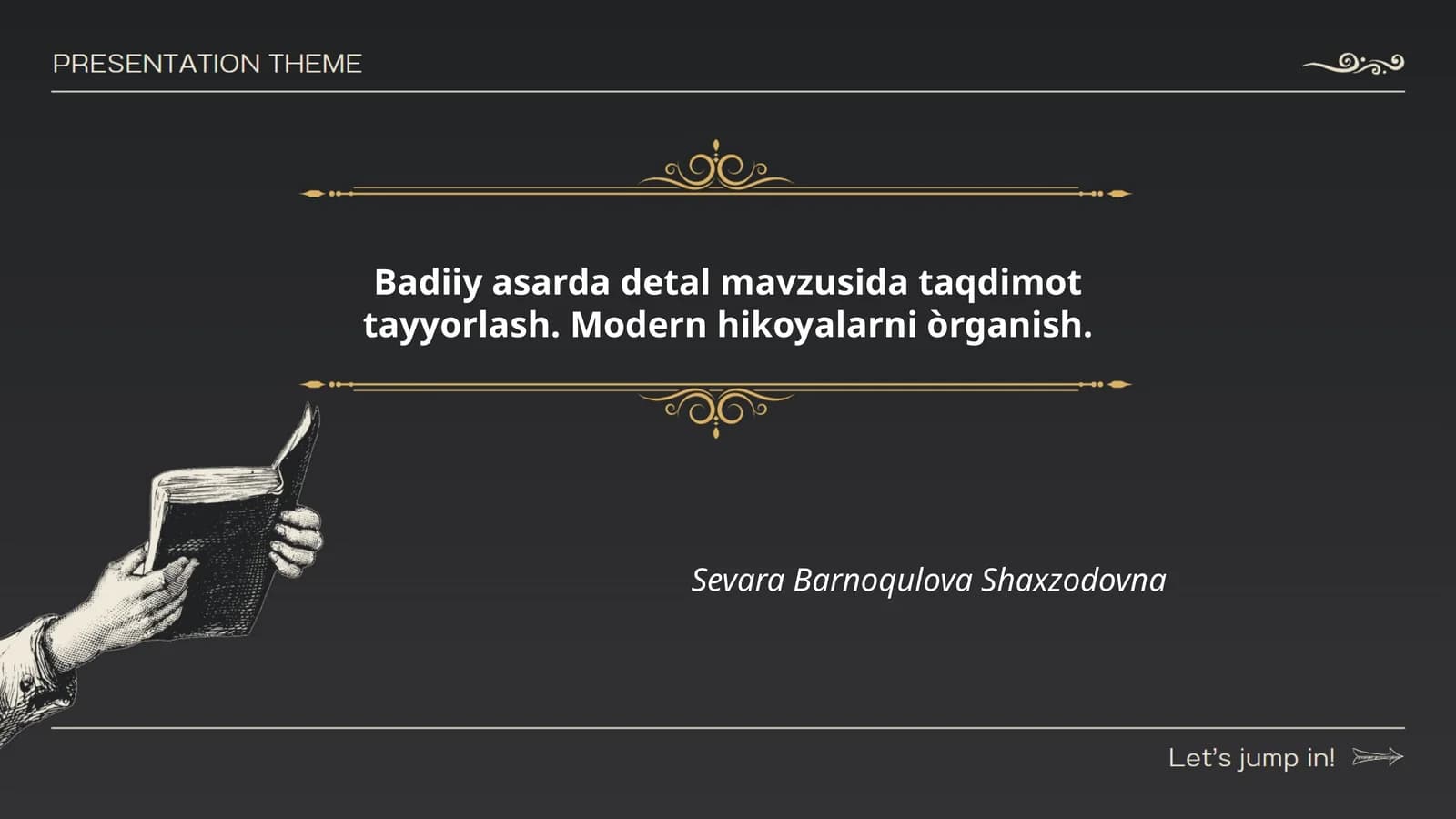 Badiy asarlar MAVZUSIDA taqdimot tayyorlash