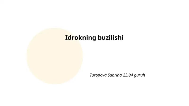 Idrokning buzilishi