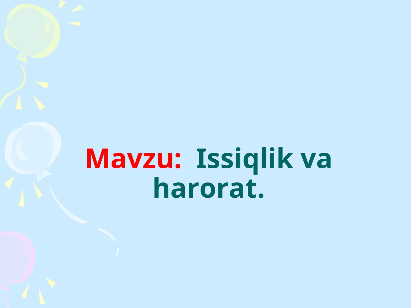 Issiqlik va harorat