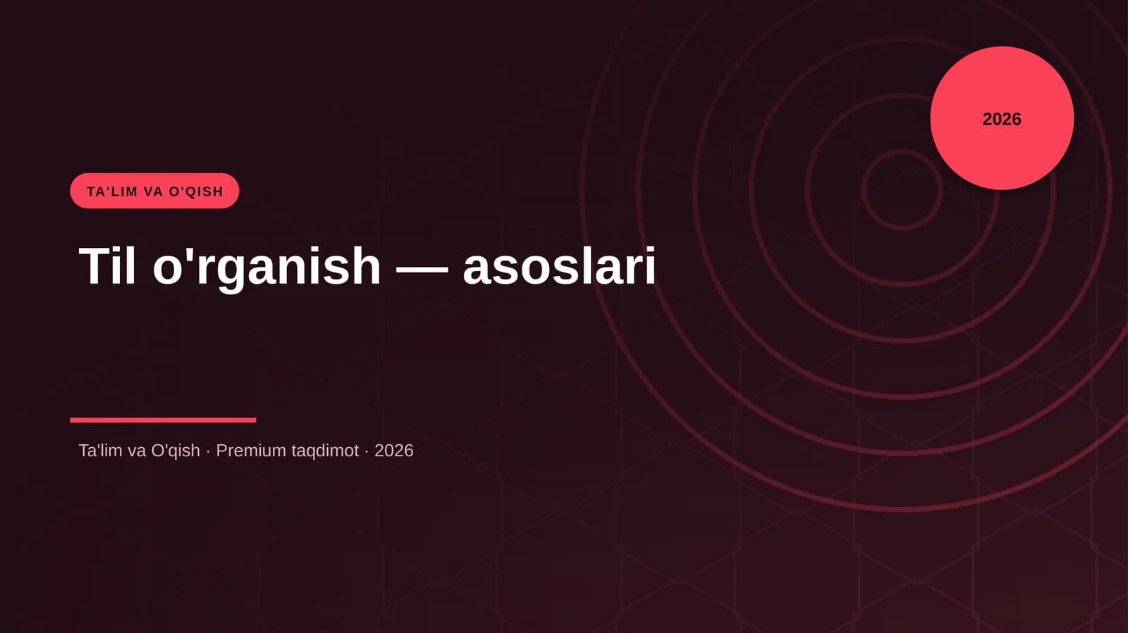 Til o'rganish — asoslari