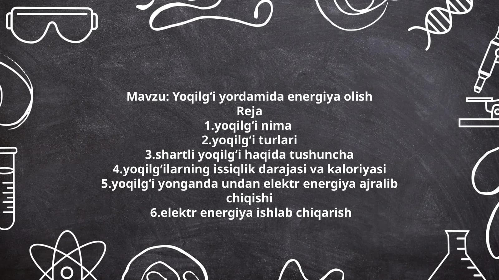 Yoqilgʻi yordamida energiya olish