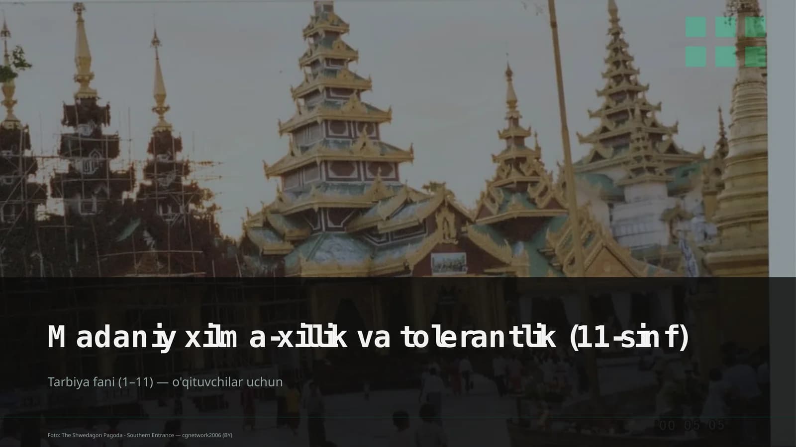 Madaniy xilma-xillik va tolerantlik (11-sinf)