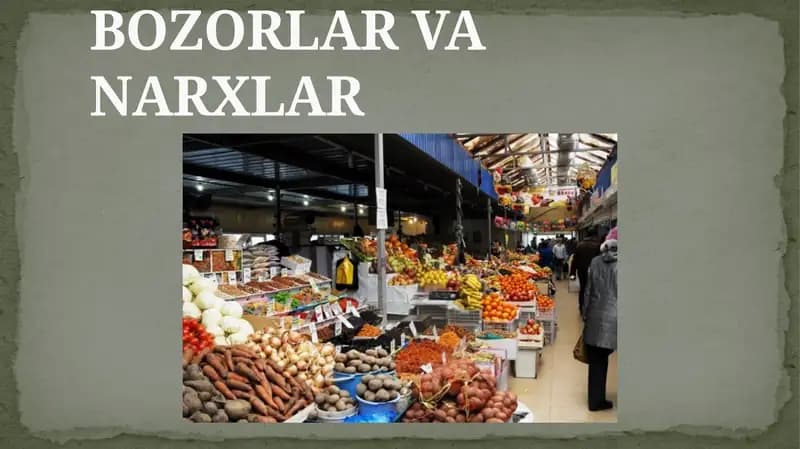 BOZORLAR VA NARXLAR
