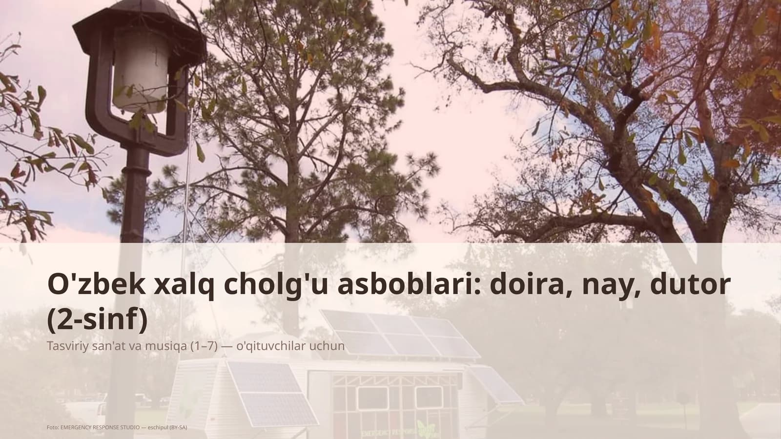 O'zbek xalq cholg'u asboblari: doira, nay, dutor (2-sinf)