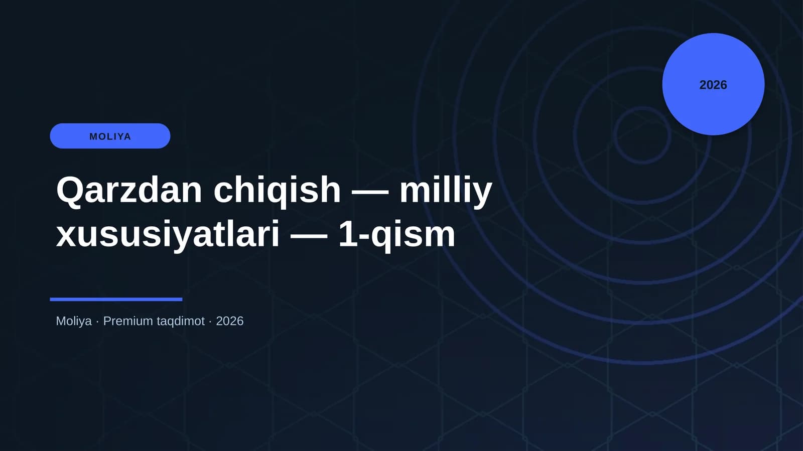 Qarzdan chiqish — milliy xususiyatlari — 1-qism