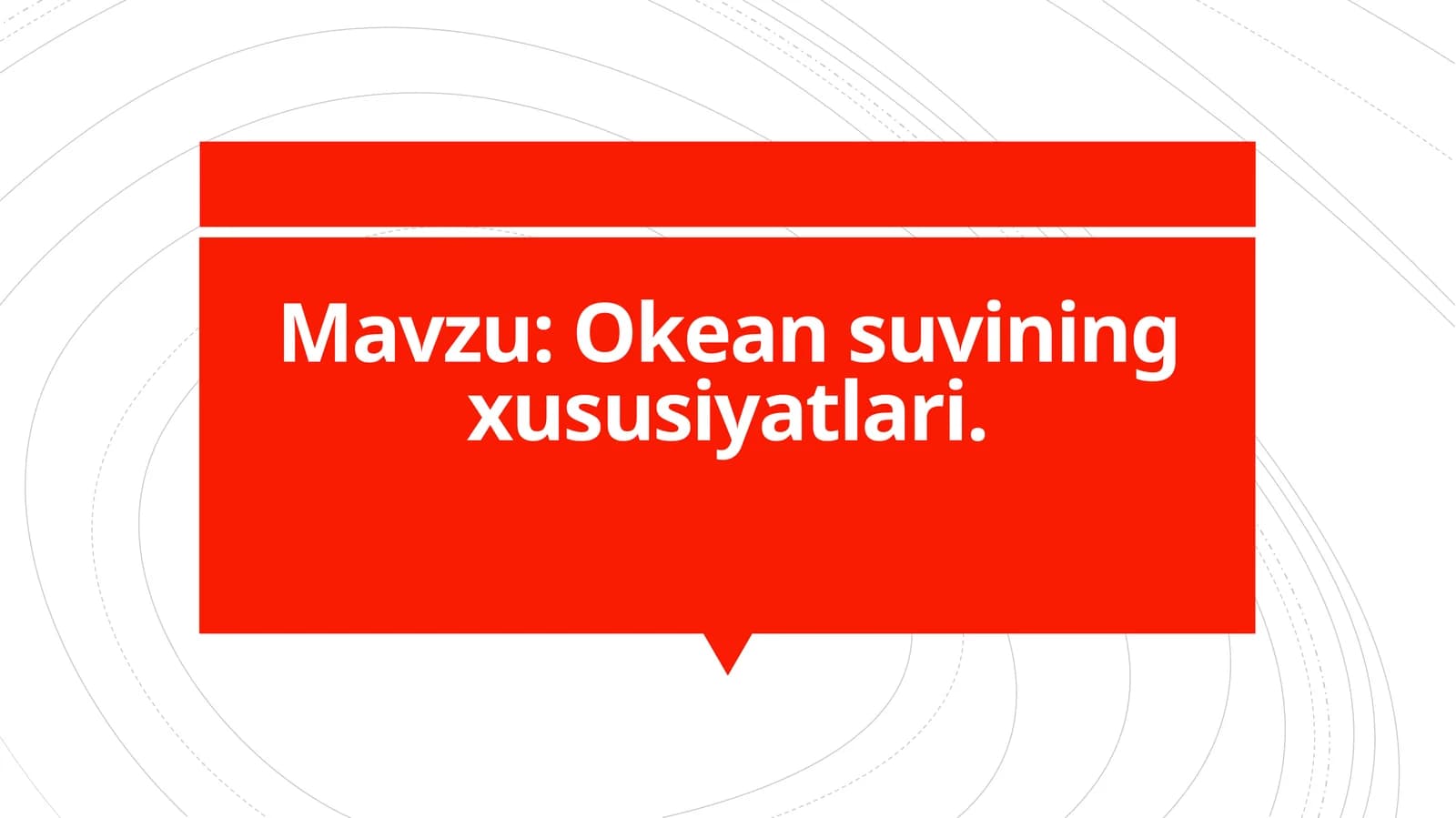 Okean suvining xususiyatlari
