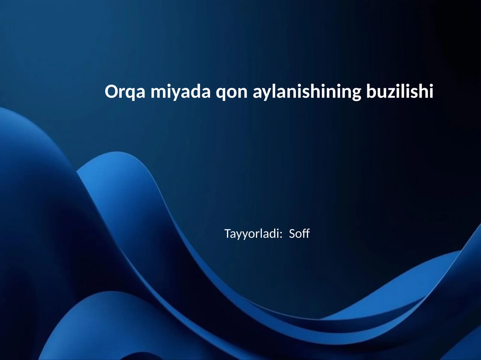 Orqa miyada qon aylanishining buzilishi