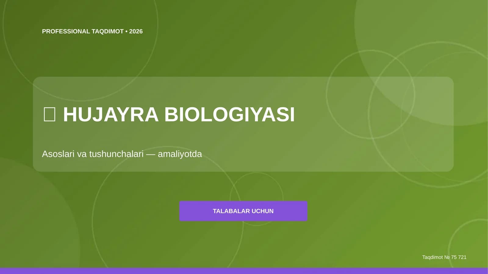Hujayra BIOLOGIYASI
