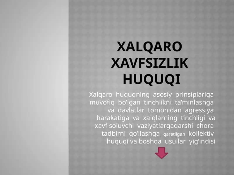 Xalqaro xavfsizlik huquqi