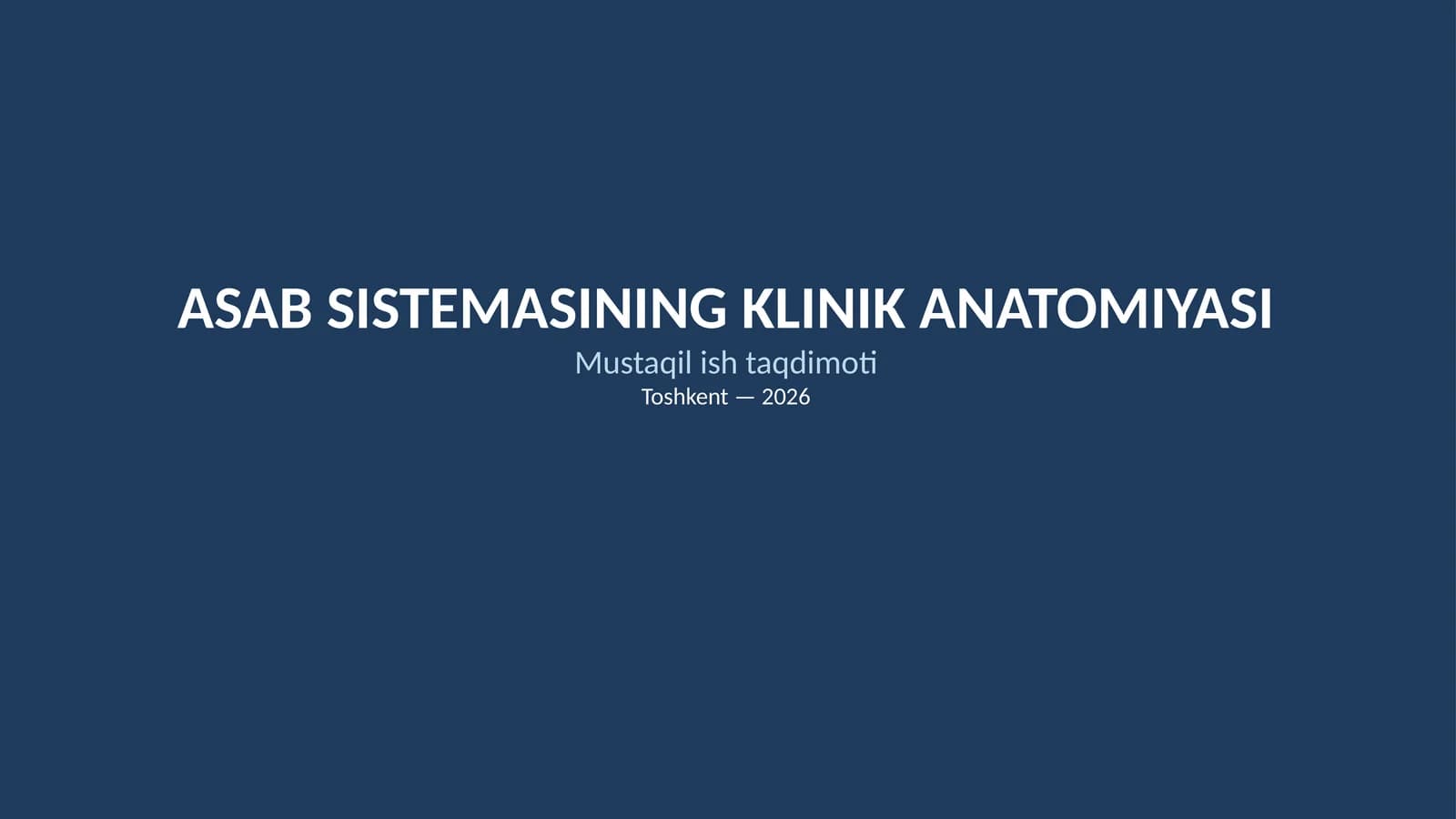 ASAB SISTEMASINING KLINIK ANATOMIYASI