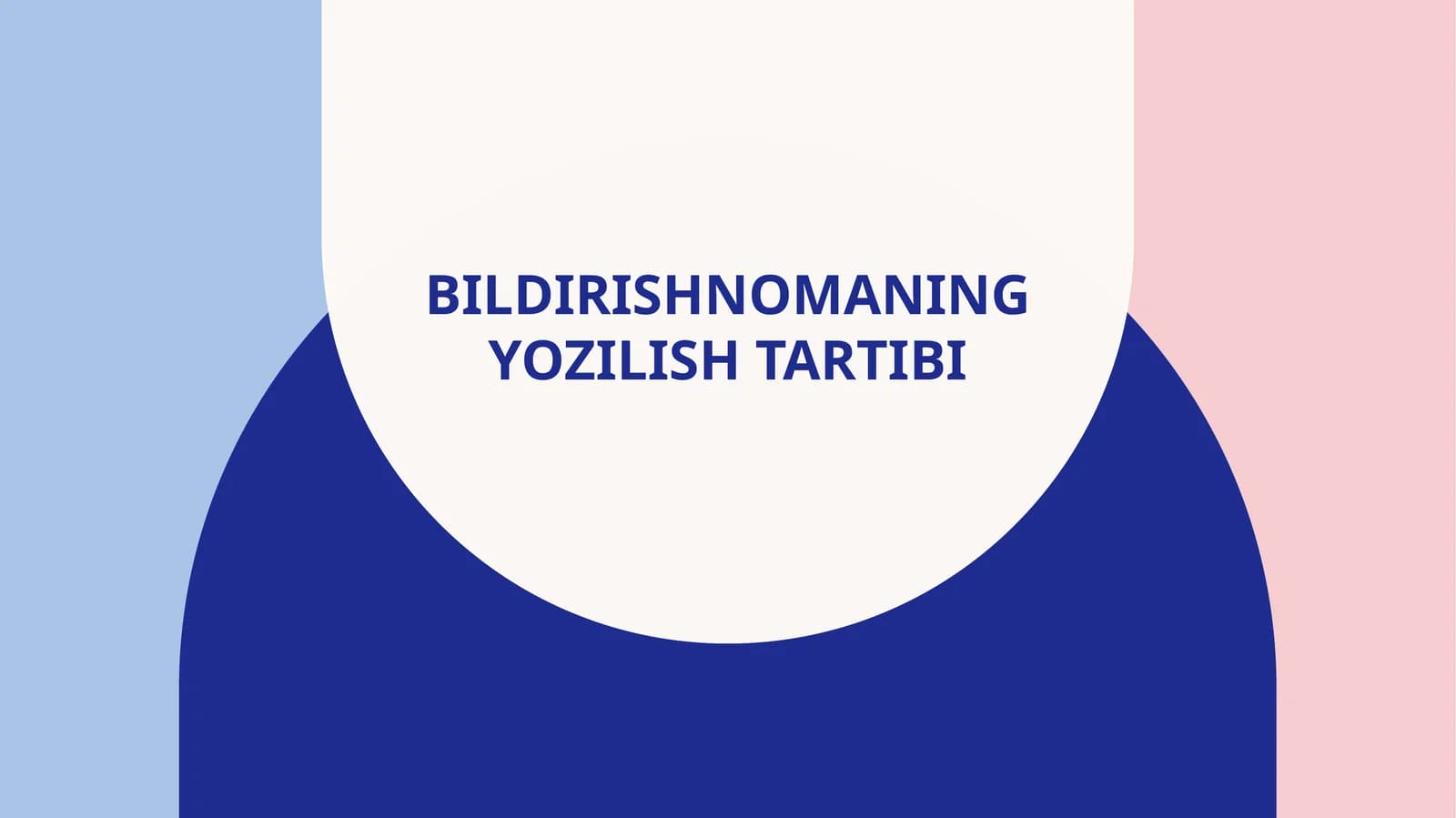 Bildirishnoma Yozilishi Tartibi