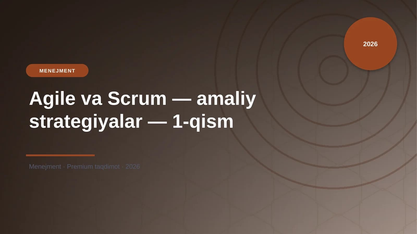 Agile va Scrum — amaliy strategiyalar — 1-qism