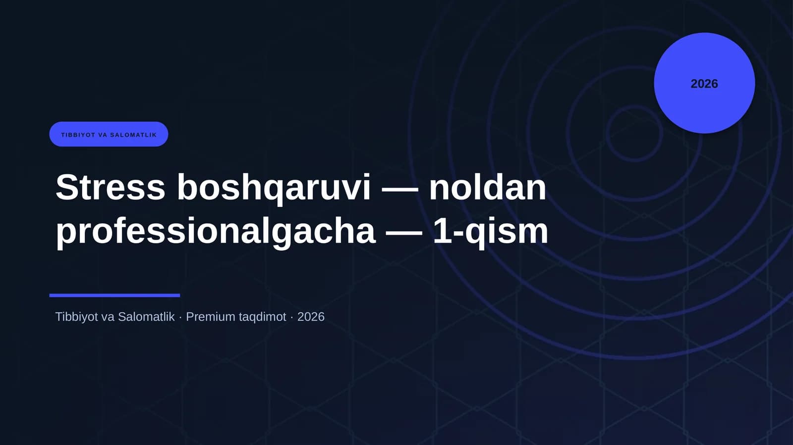 Stress boshqaruvi — noldan professionalgacha — 1-qism