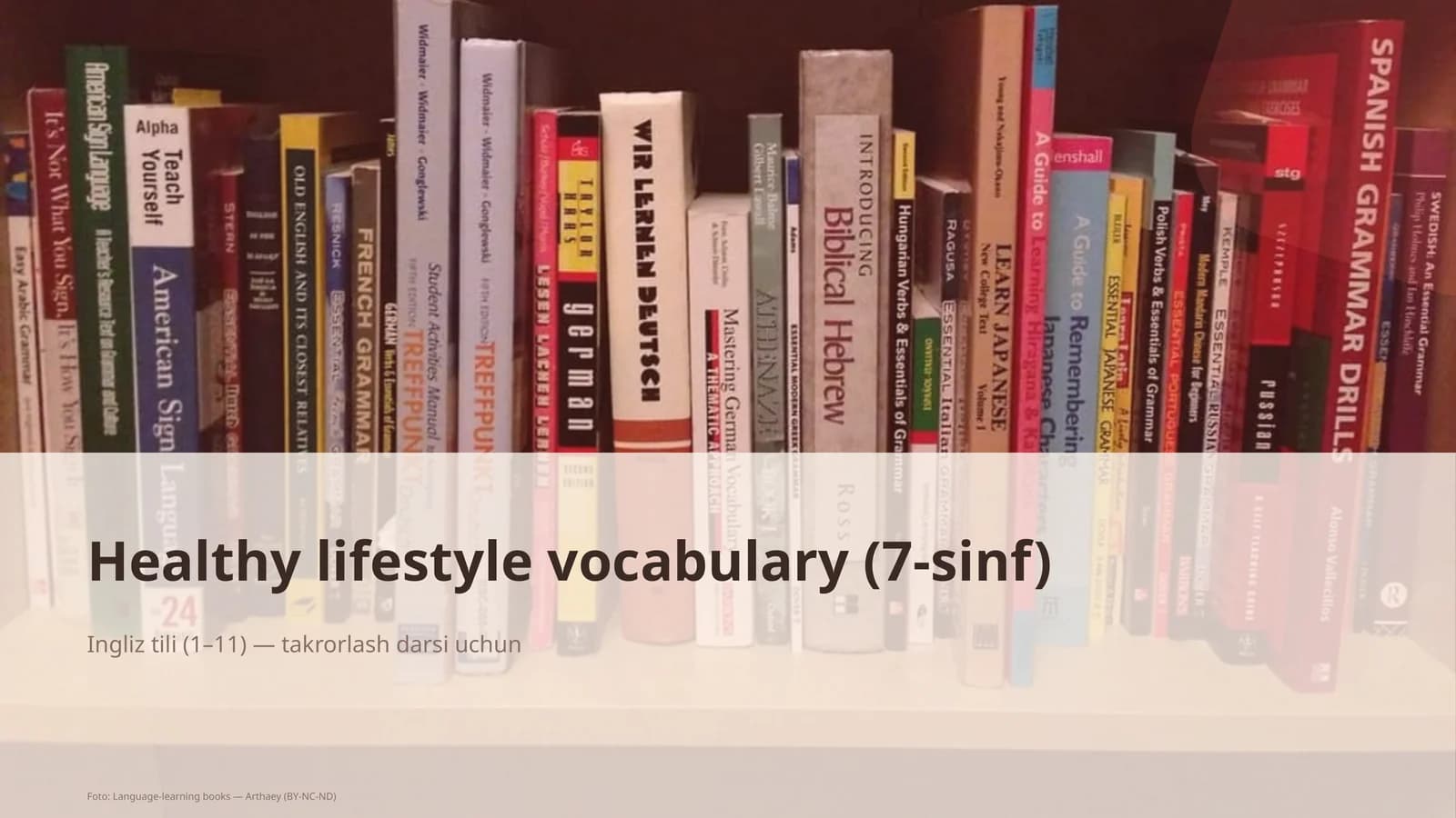 Healthy lifestyle vocabulary (7-sinf)