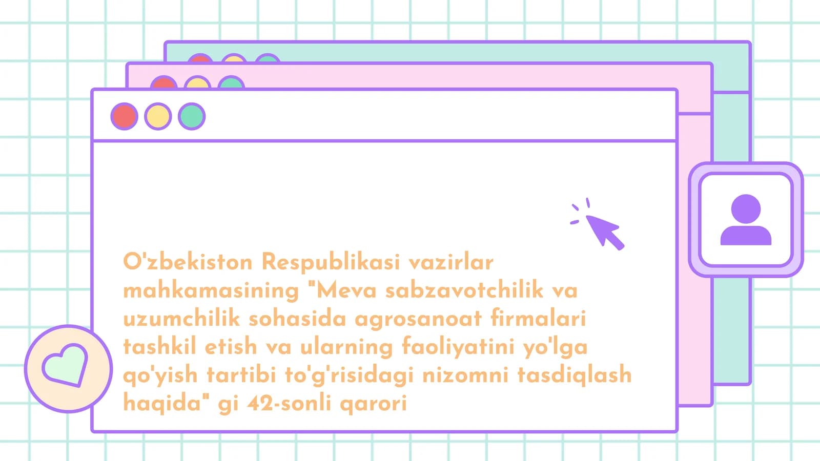 O'zbekiston Respublikasi vazirlar mahkamasining Meva sabzavotchilik va uzumchilik sohasida agrosanoat firmalari tashkil etish va ularning faoliyatini yo'lga qo'yish tartibi to'g'risidagi nizomni tasdiqlash haqida gi 42-sonli