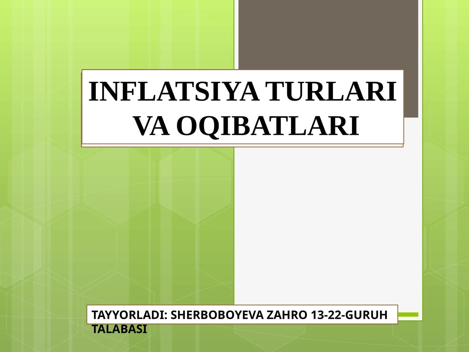 Inflatsiya Turlari va Oqibatlari