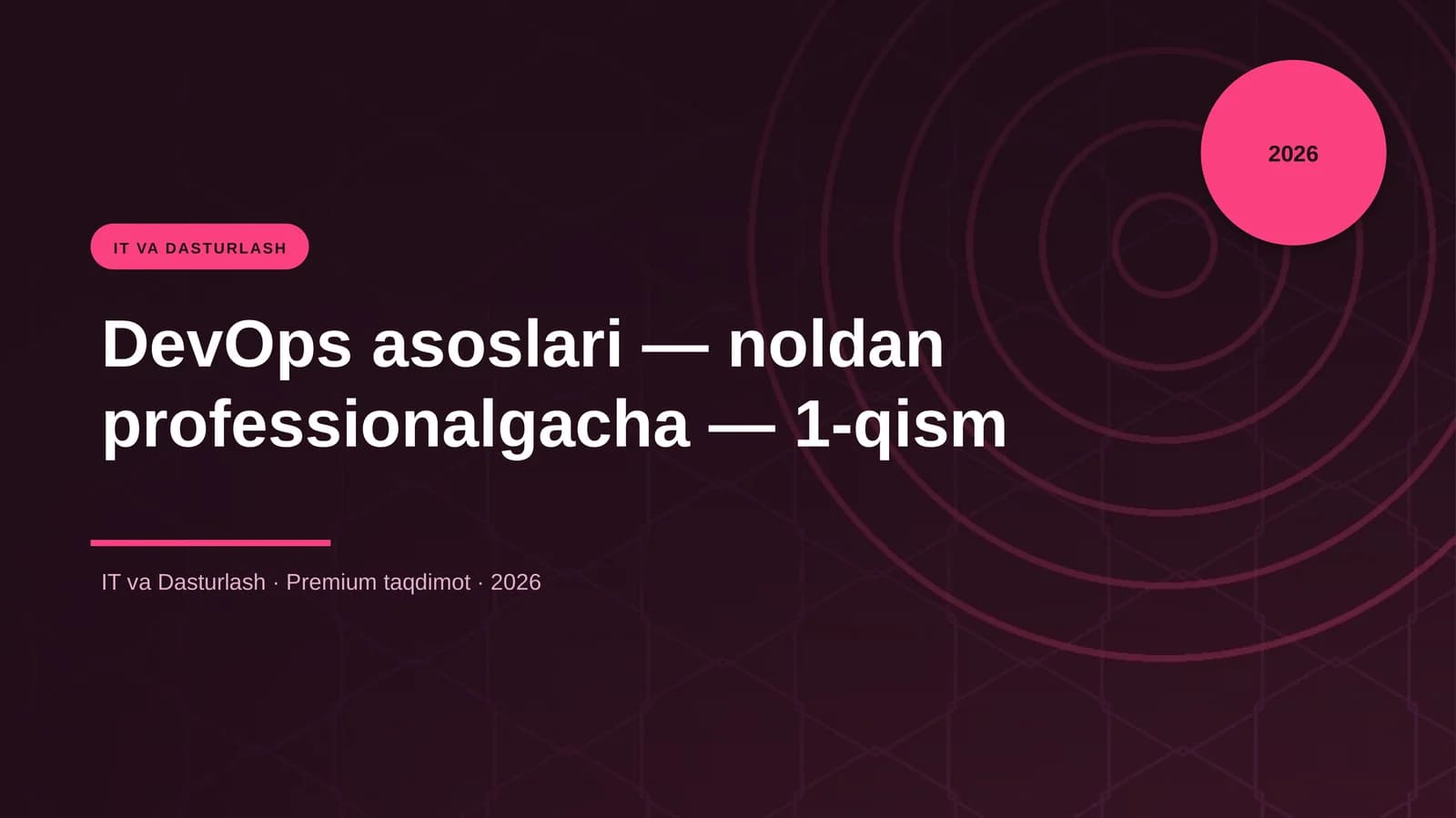 DevOps asoslari — noldan professionalgacha — 1-qism