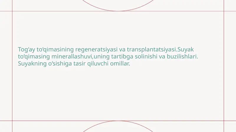 Tog‘ay to‘qimasining regeneratsiyasi va transplantatsiyasi